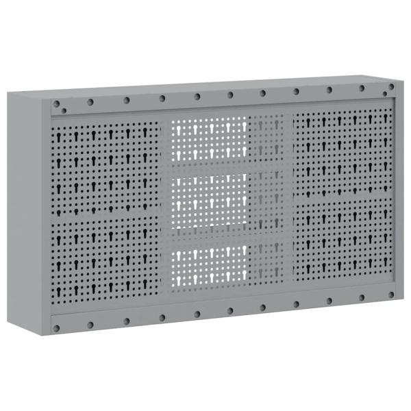 Werkzeugschrank Wandmontage mit Lochplatte Schwarz 100x20x55 cm Stahl