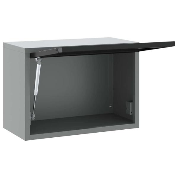 Werkzeugschrank zur Wandmontage mit Gaslift-Tür, Schwarz, 50x25x35 cm
