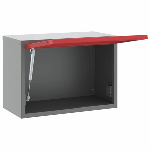 Werkzeugschrank mit Speicher Rot und Grau 50 x 25 x 35 cm Stahl