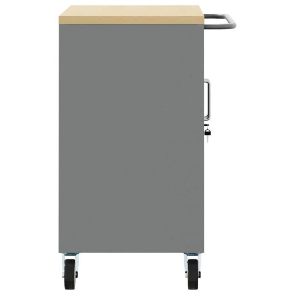 Werkzeugschrank mit Rollen und abschließbar Schwarz 75x45x85 cm Stahl