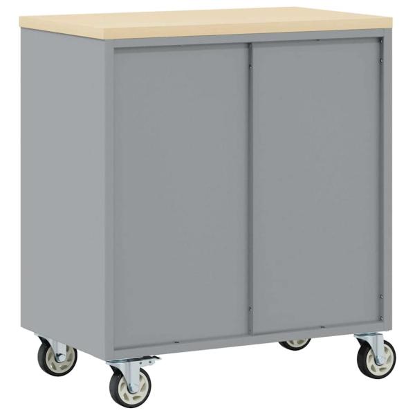 Werkzeugschrank mit Rollen und abschließbar Schwarz 75x45x85 cm Stahl