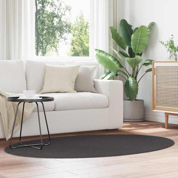 ARDEBO.de - Teppiche Anthrazit Wolle 120 x 170 cm Runder Teppich