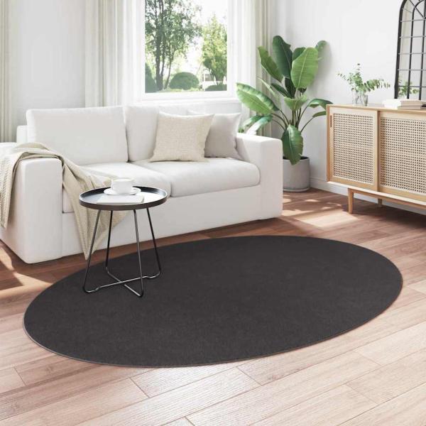 Teppich ""HUARTE"" Anthrazit 140x200 cm oval
