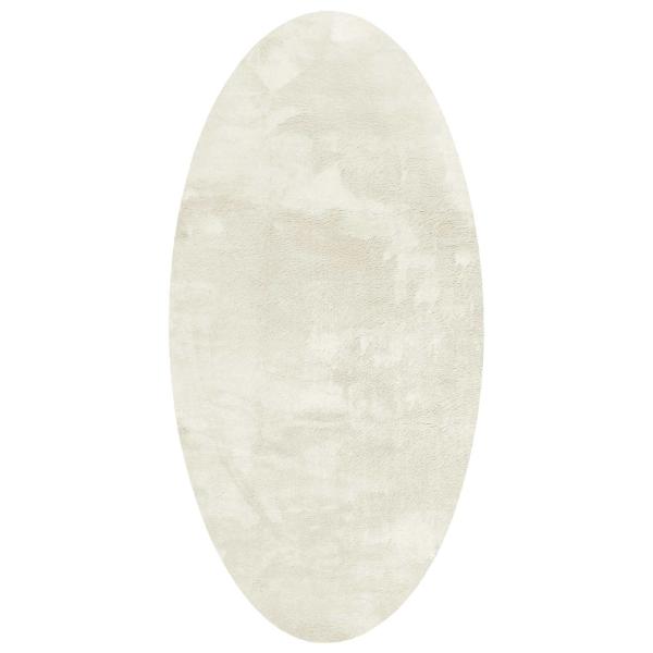 ARDEBO.de - Teppiche Cremefarben Polyester 80 x 150 cm Ovaler Bereichsteppich