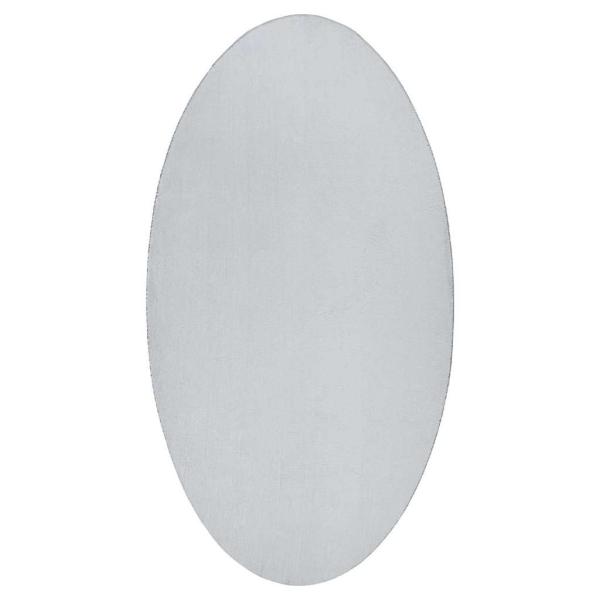 Teppiche Grau Wolle 100 x 200 cm Bereichsteppiche Oval Modern