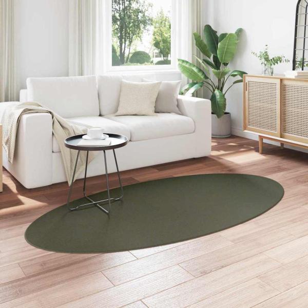 Teppich 'HUARTE' Waldgrün 100x200 cm oval