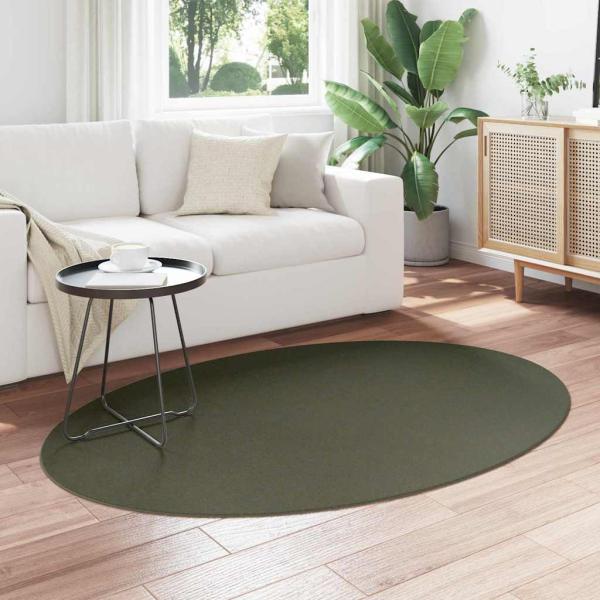 Teppiche Waldgrün Polyester 120 x 170 cm Bereichsteppiche Oval