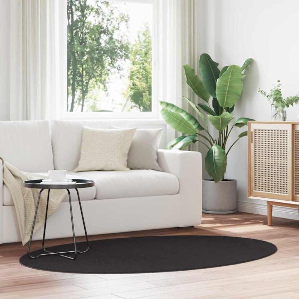 ARDEBO.de - Teppich ""HUARTE"" Schwarz 100x200 cm Oval