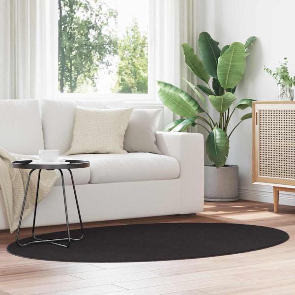 ARDEBO.de - Teppich ""HUARTE"" Schwarz 120x170 cm Oval