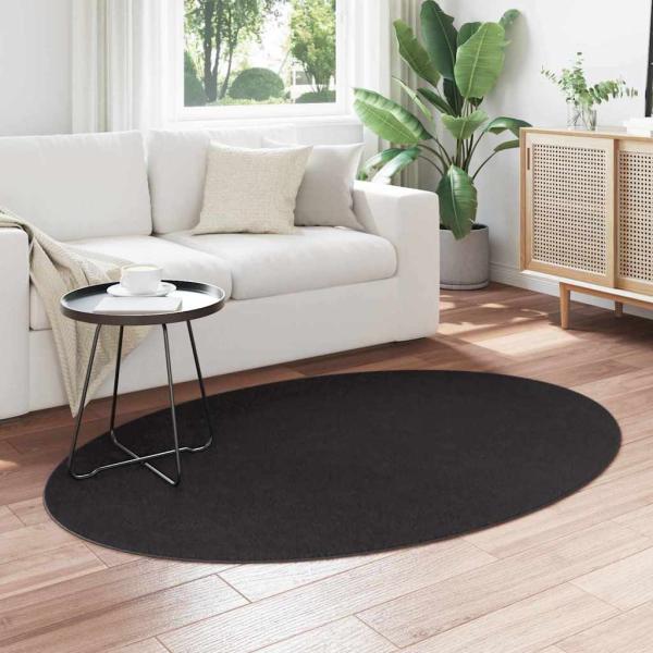 Teppich ""HUARTE"" Schwarz 120x170 cm Oval