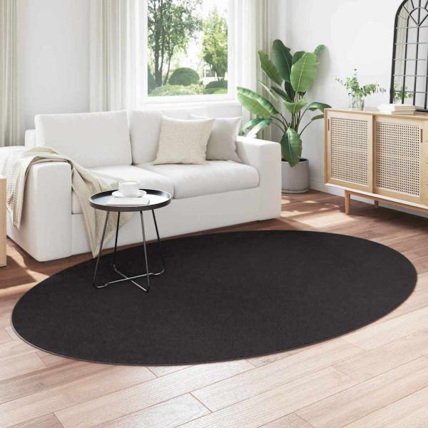 Teppich ""HUARTE"" Schwarz 160x230 cm Oval