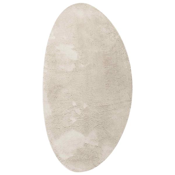 Teppiche Beige Polyester 100 x 200 cm Akzentteppich Oval