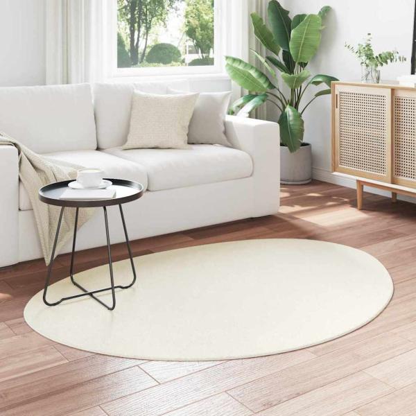 Teppiche Creme Polyester 100 x 200 cm Teppiche Oval