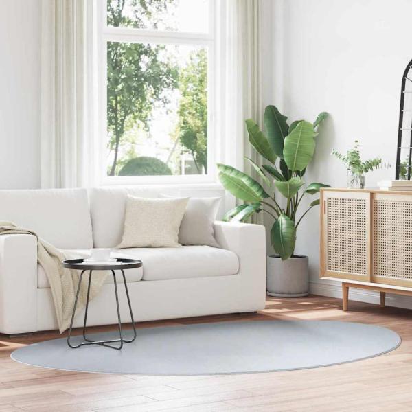 ARDEBO.de - Teppiche Grau Polyester 160 x 230 cm Bereichsteppich Oval