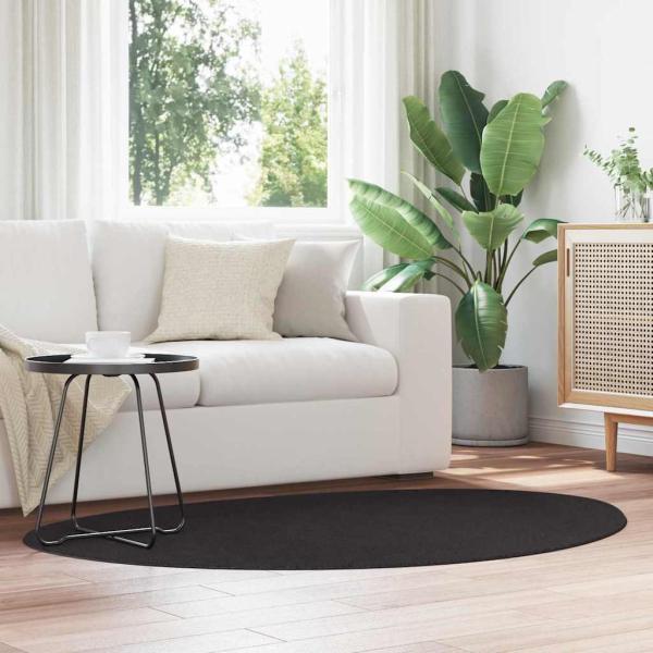 ARDEBO.de - Teppiche Schwarz Baumwolle 120 x 170 cm Modischer Teppich Oval