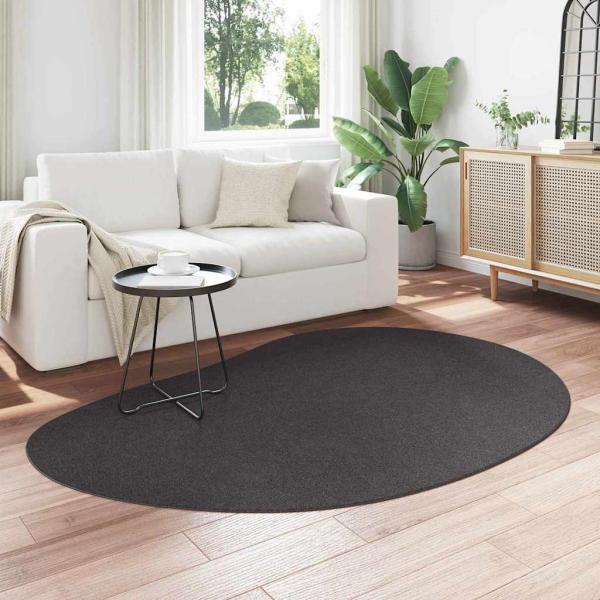 Teppich Anthrazit 140x200 cm Polyester Rutschfest