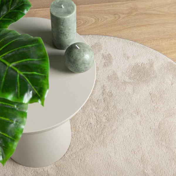 Teppich Beige 100x200 cm Polyester rutschfest