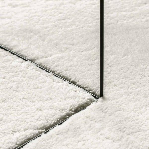 Teppich Creme 120x170 cm Polyester Rutschfest