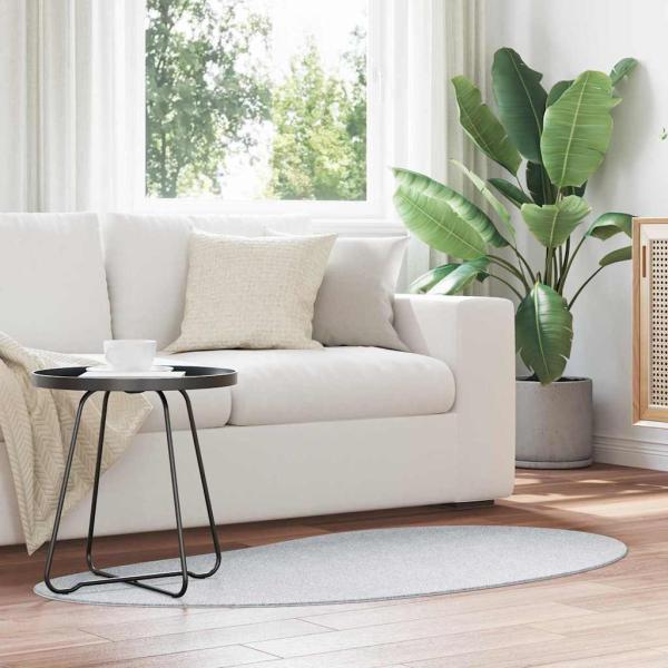 ARDEBO.de - Teppich Grau 80x150 cm Polyester Rutschfest
