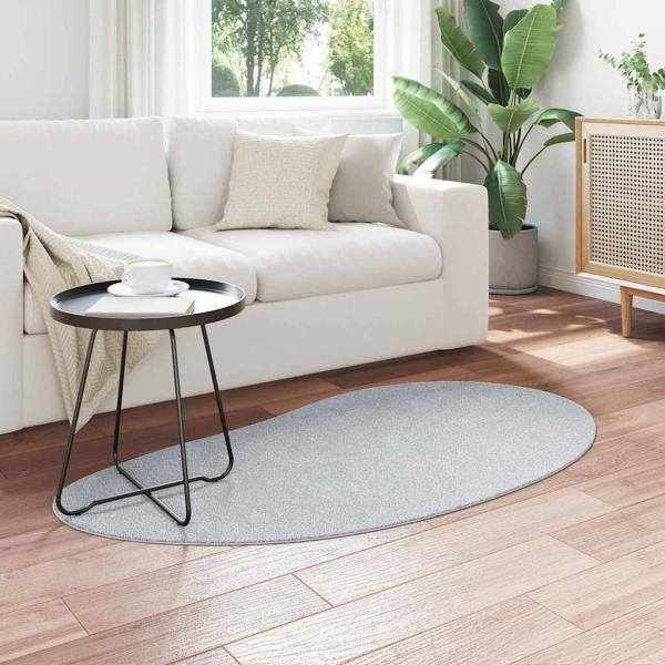 Teppich Grau 80x150 cm Polyester Rutschfest