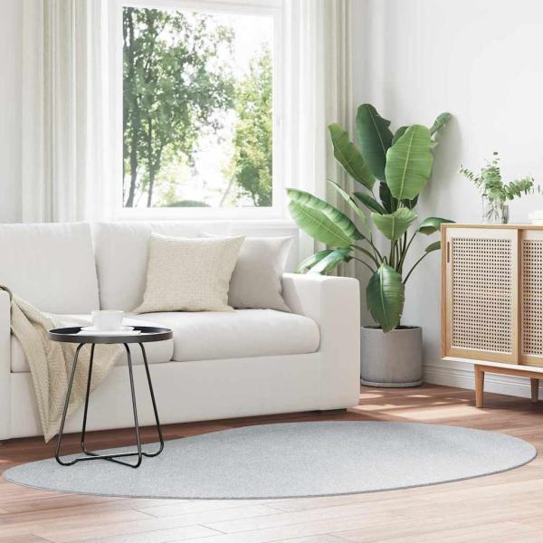 ARDEBO.de - Teppich Grau 140x200 cm Polyester Rutschfest