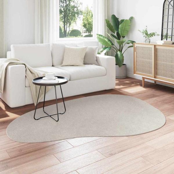ARDEBO.de - Teppich Sand Baumwolle 140 x 200 cm Bereichsteppich Wellenform