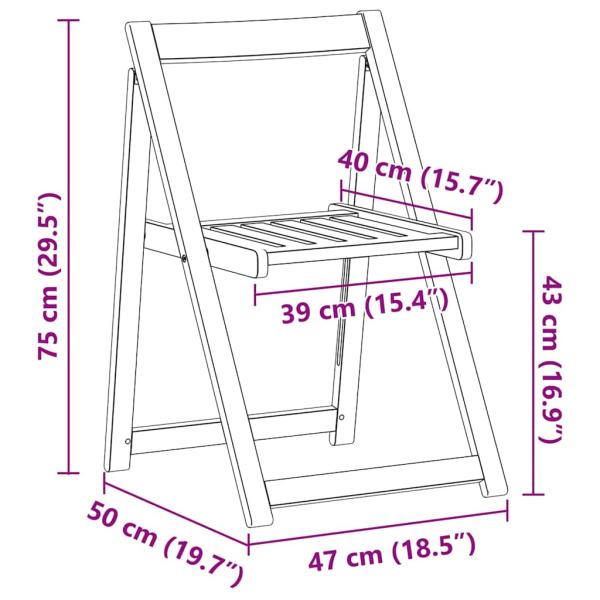 5-teiliges faltbares Garten-Esszimmer-Set aus massivem Akazienholz