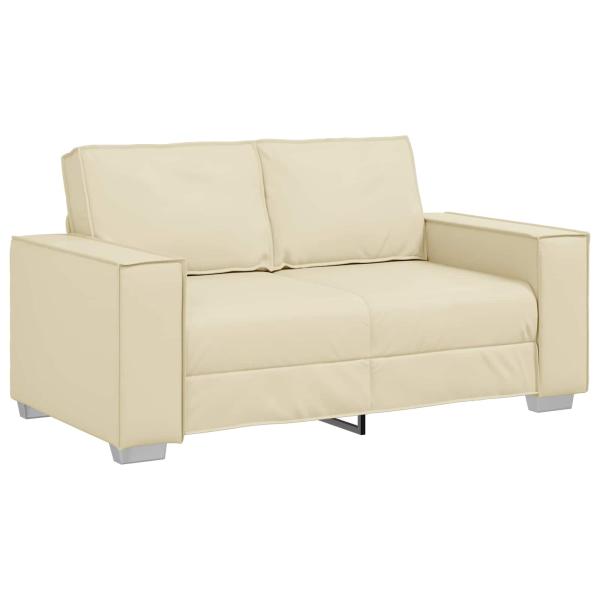 ARDEBO.de - Loveseat Sofa Creme 120 cm aus Kunstleder
