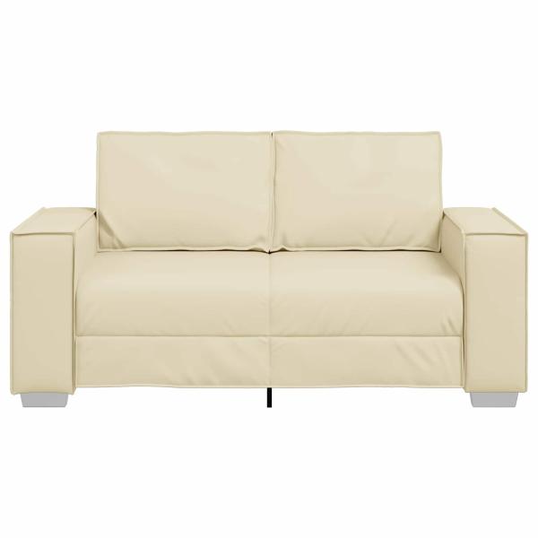 Loveseat Sofa Creme 120 cm aus Kunstleder