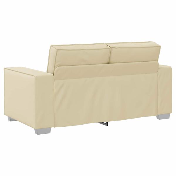 Loveseat Sofa Creme 120 cm aus Kunstleder