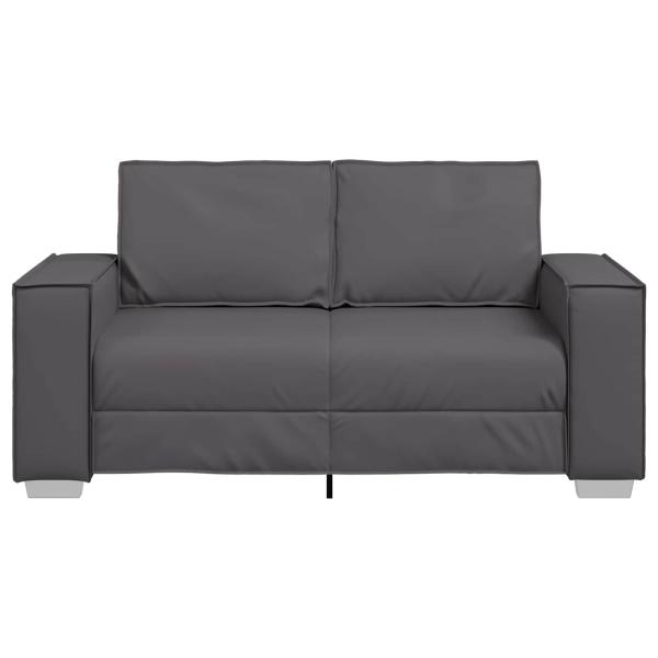 Loveseat Sofa Grau 120 cm Kunstleder