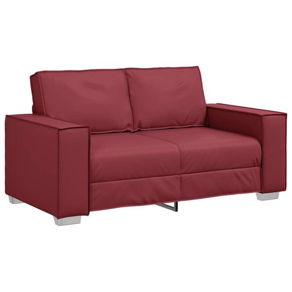 ARDEBO.de - Loveseat Sofa in Weinrot, 120 cm, aus Kunstleder