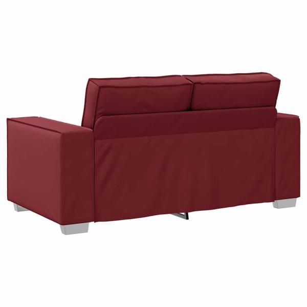 Loveseat Sofa in Weinrot, 120 cm, aus Kunstleder