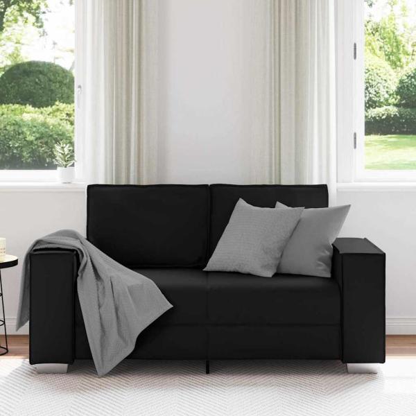 Loveseat Sofa Schwarz 120 cm Kunstleder