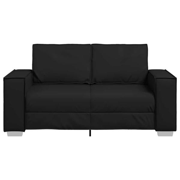 Loveseat Sofa Schwarz 120 cm Kunstleder