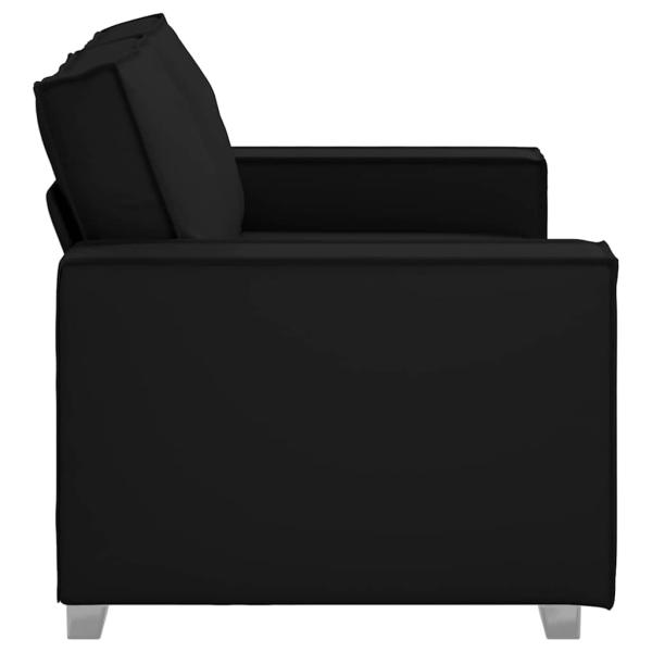 Loveseat Sofa Schwarz 120 cm Kunstleder