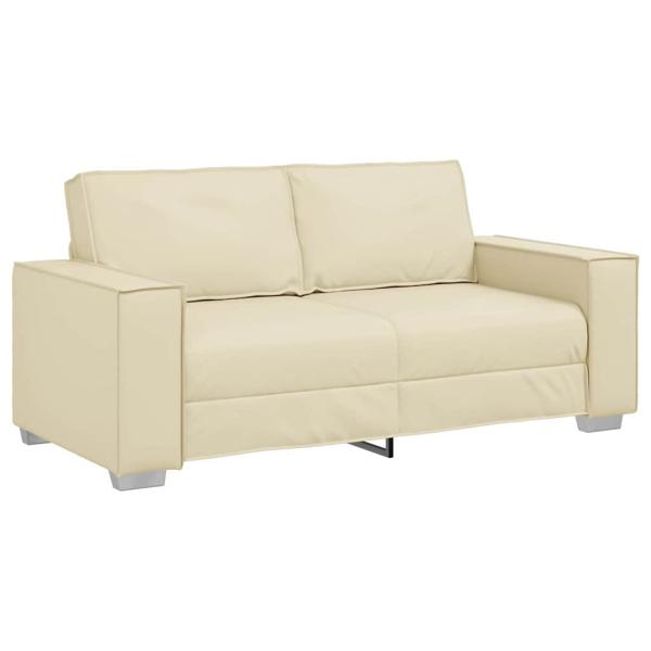 Zweisitzer Sofa in Creme, 140 cm aus Kunstleder