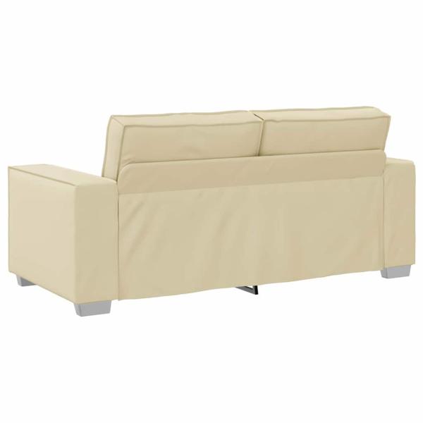Zweisitzer Sofa in Creme, 140 cm aus Kunstleder
