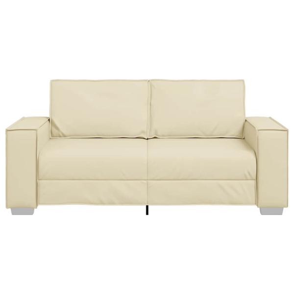 Zweisitzer Sofa in Creme, 140 cm aus Kunstleder