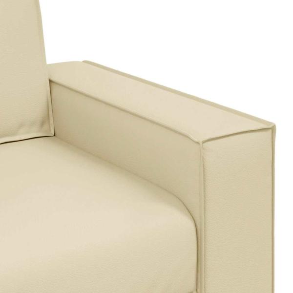 Zweisitzer Sofa in Creme, 140 cm aus Kunstleder