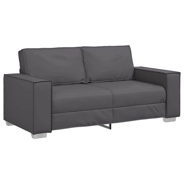 Loveseat Sofa Grau 140 cm Kunstleder