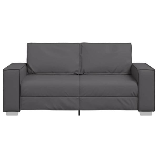 Loveseat Sofa Grau 140 cm Kunstleder