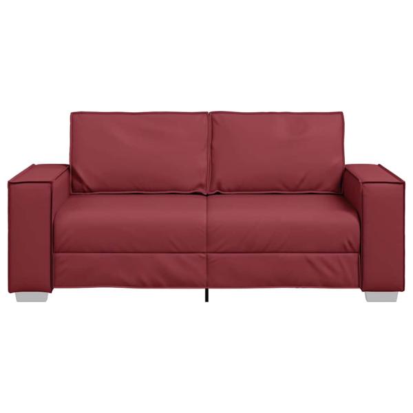 ARDEBO.de - Loveseat Sofa in Weinrot, 140 cm, aus Kunstleder