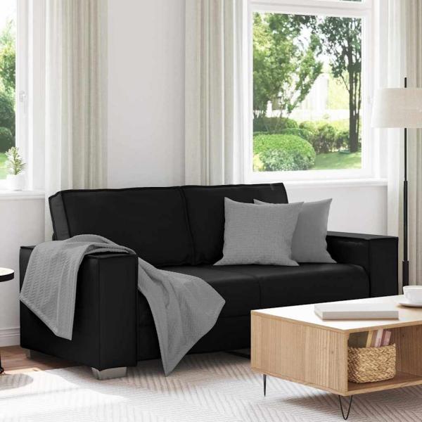 ARDEBO.de - Loveseat Sofa Schwarz 140 cm Kunstleder
