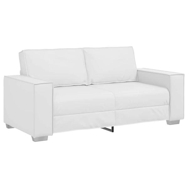 Loveseat Sofa Weiß 140 cm Kunstleder