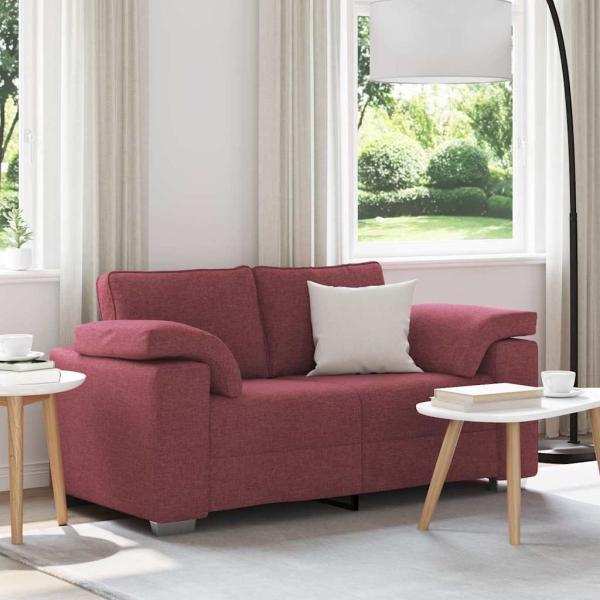 ARDEBO.de - Loveseats Sofa in Weinrot, 120 cm Stoff