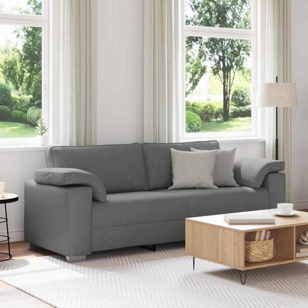 ARDEBO.de - 3-Sitzer Sofa Dunkelgrau 178 cm aus Stoff
