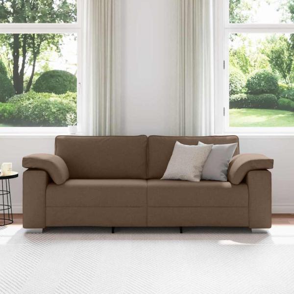 3-Sitzer Sofa in Braun, 178 cm, aus Stoff