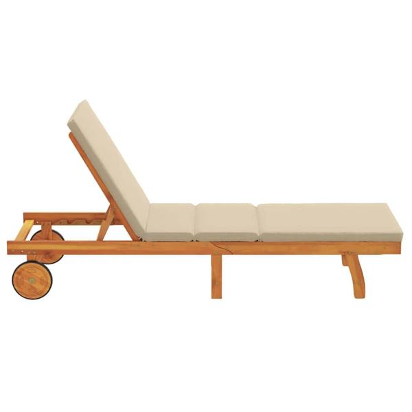 Sonnenliege Braun 199 x 63 x 85 cm Massivholz Akazie