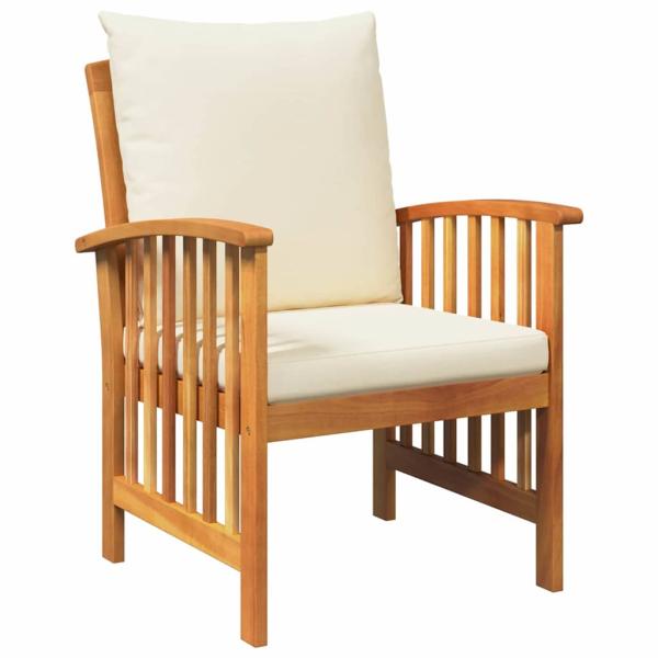 3-teilige Gartenlounge mit Kissen aus massiver Akazie